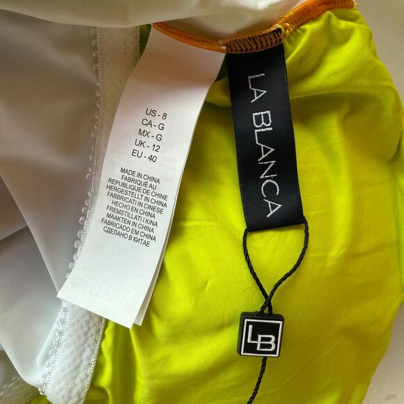 NWT La Blanca Womens Setting Sun Tank One-Piece Swimsuit in Multi Rainbow Size 8 - Picture 7 of 13